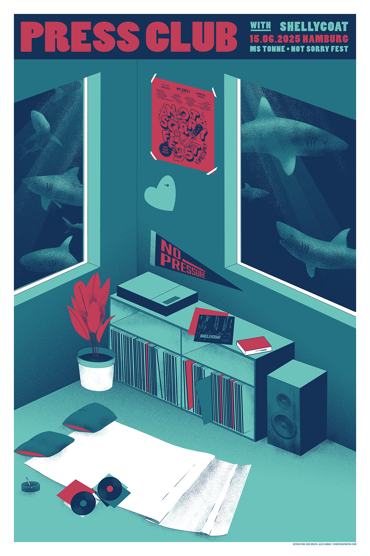 NOT SORRY • Fest 2025 • Press Club & Shellycoat Boat Ride • Screenprint Poster